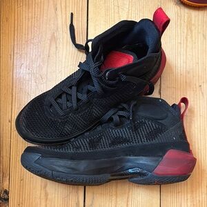 Jordan Black and Red High-Top Sneakers